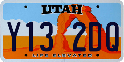 UT license plate Y132DQ