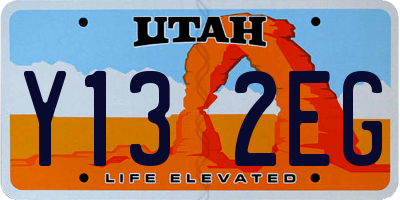 UT license plate Y132EG