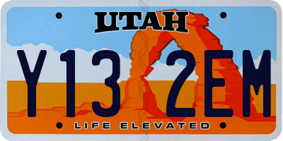 UT license plate Y132EM