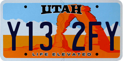 UT license plate Y132FY