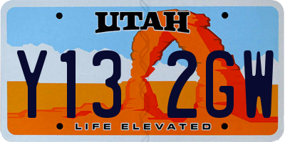 UT license plate Y132GW