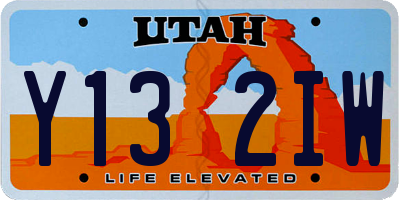 UT license plate Y132IW