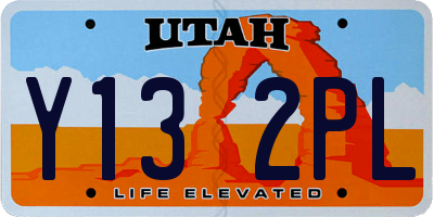 UT license plate Y132PL
