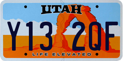 UT license plate Y132QF