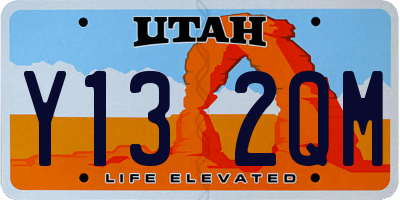 UT license plate Y132QM