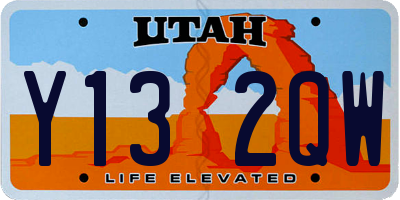 UT license plate Y132QW