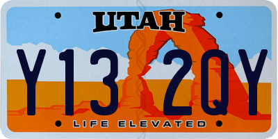 UT license plate Y132QY
