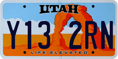 UT license plate Y132RN