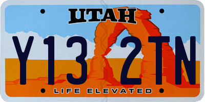 UT license plate Y132TN
