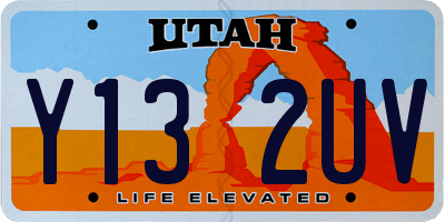 UT license plate Y132UV