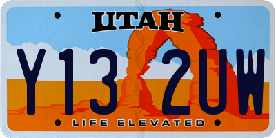 UT license plate Y132UW