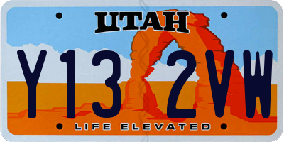UT license plate Y132VW