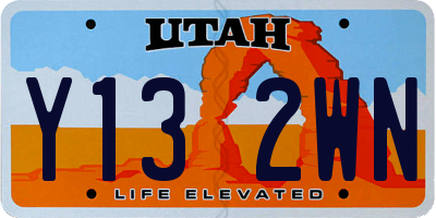 UT license plate Y132WN