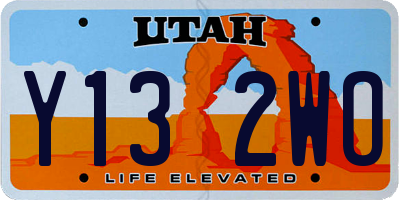 UT license plate Y132WO