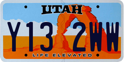UT license plate Y132WW