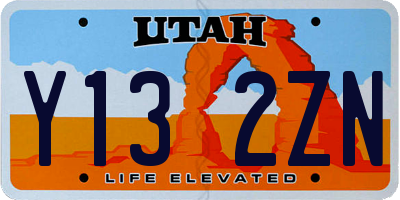 UT license plate Y132ZN