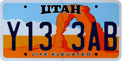 UT license plate Y133AB