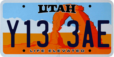 UT license plate Y133AE