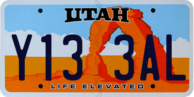 UT license plate Y133AL