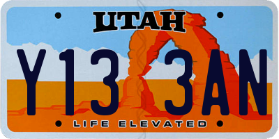 UT license plate Y133AN