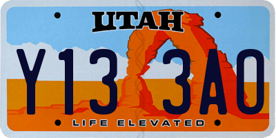 UT license plate Y133AO