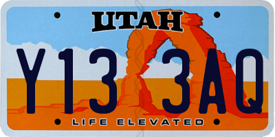UT license plate Y133AQ