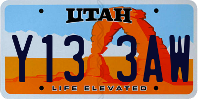 UT license plate Y133AW