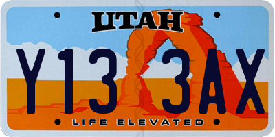 UT license plate Y133AX
