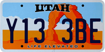 UT license plate Y133BE