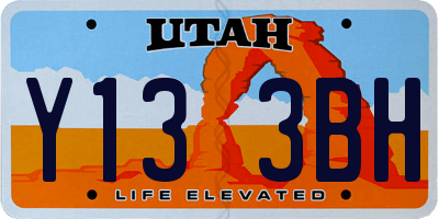 UT license plate Y133BH