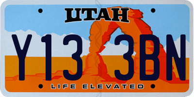 UT license plate Y133BN