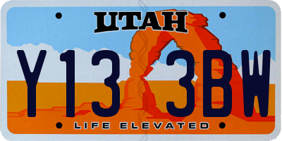 UT license plate Y133BW