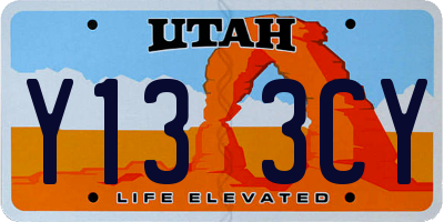 UT license plate Y133CY