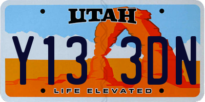 UT license plate Y133DN