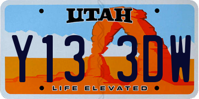 UT license plate Y133DW