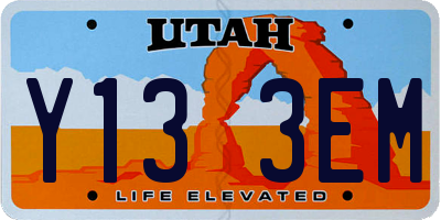 UT license plate Y133EM