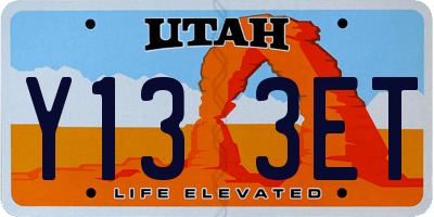 UT license plate Y133ET