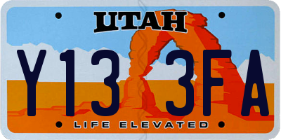 UT license plate Y133FA