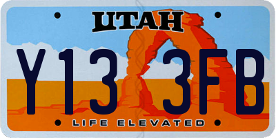 UT license plate Y133FB