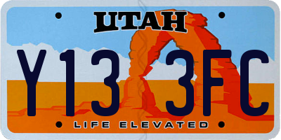 UT license plate Y133FC