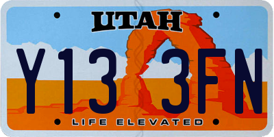UT license plate Y133FN