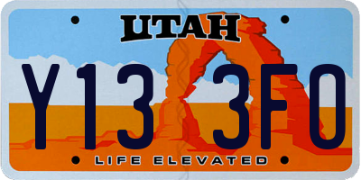 UT license plate Y133FO