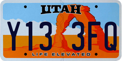 UT license plate Y133FQ