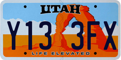 UT license plate Y133FX