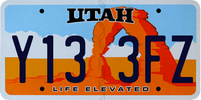 UT license plate Y133FZ