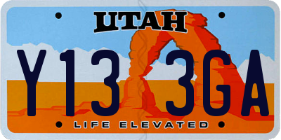 UT license plate Y133GA