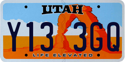 UT license plate Y133GQ