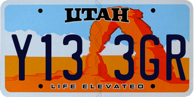 UT license plate Y133GR