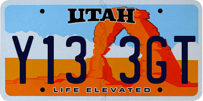 UT license plate Y133GT
