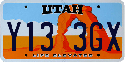 UT license plate Y133GX
